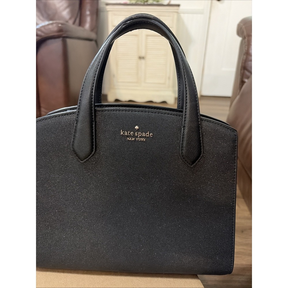 NWT Kate Spade New York Glimmer Leather Satchel in Black MSRP $329